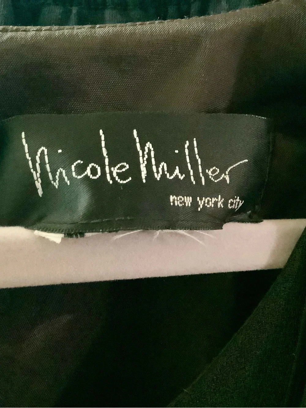 Nicole Miller Black Short-Sleeve Midi Dress with Waist Tie - Picture 4 of 4